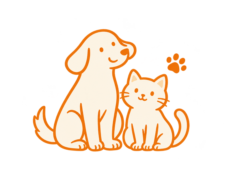犬と猫のイラスト